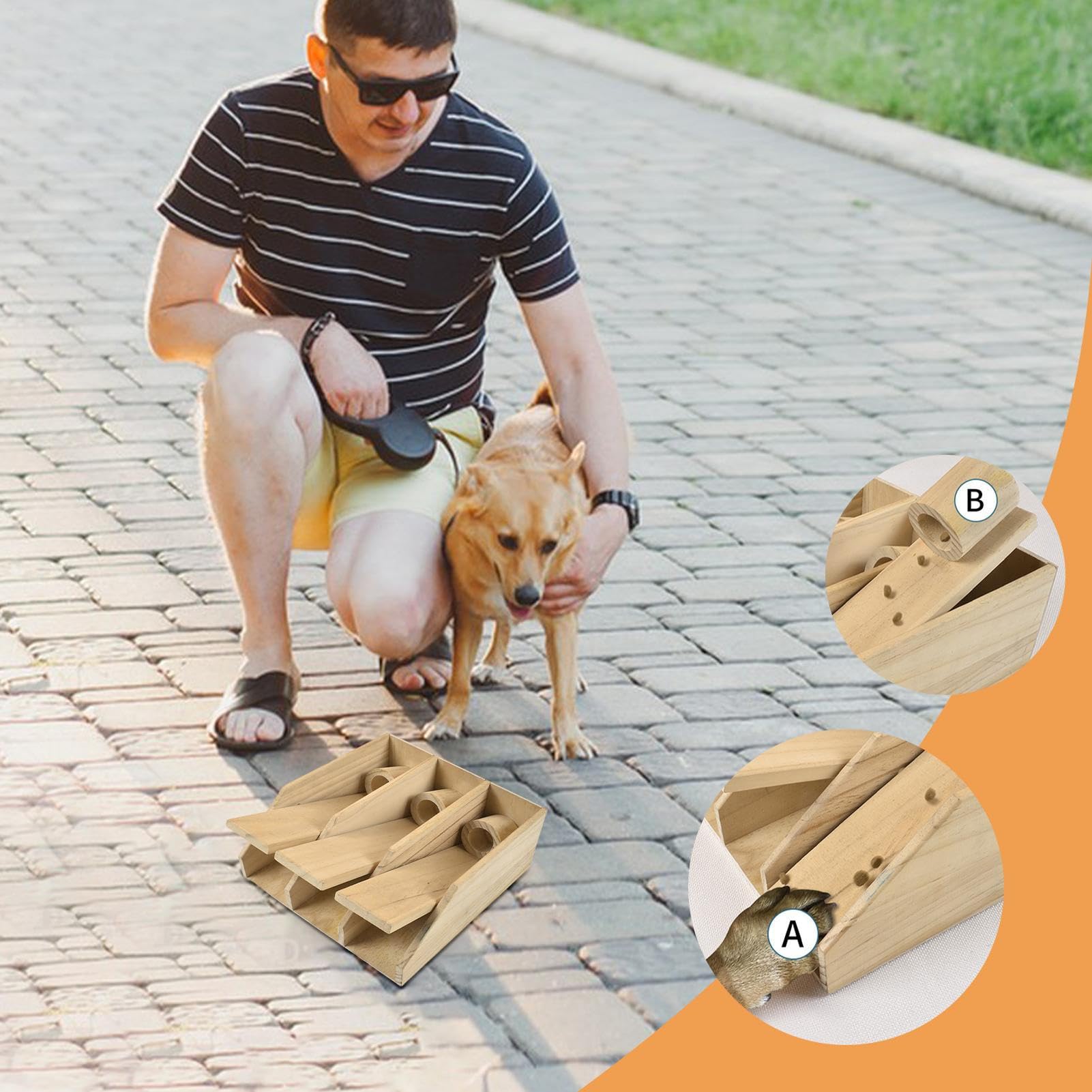 Giocattolo per Cani Dispenser di Snack Tastiera Pianoforte Giocattolo | in Legno Interattivo per Pulizia Denti e Ridurre Stress Masticare Giochi in Casa Cuccioli