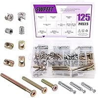 Vista 1 de 125 piezas 3 en 1 Kit de montaje de tuerca de perno de leva con tornillo de fijación de gabinete de muebles, montaje de leva con accesorios