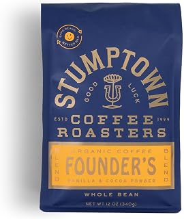 Stumptown Founder's Blend Organic Whole Bean Coffee 12oz - 100% Arabica, Vanilla & Cocoa Notes