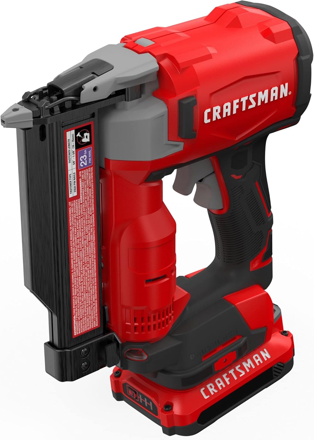 CRAFTSMAN V20 Pin Nailer Kit, 23 Gauge, Cordless, Battery and Charger Included (CMCN623C1)