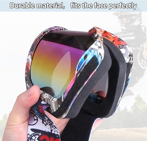 Miniatura 23 de Gafas de motocicleta para hombres y mujeres, gafas de motocross, de ATV, gafas para montar, gafas de deportes de potencia, gafas para todoterreno