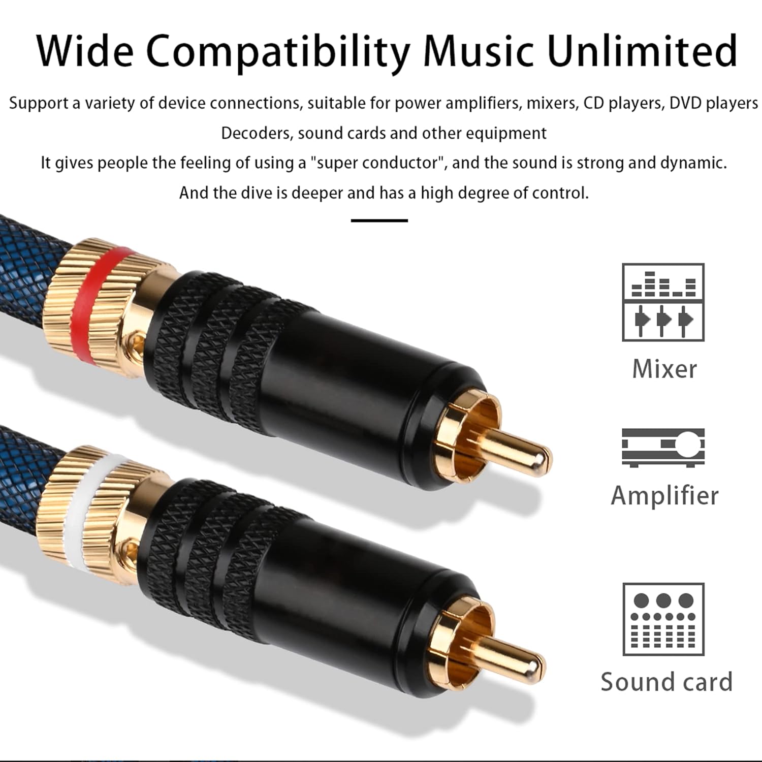 Viborg Bundle of HiFi RCA Cable A10, A51 and A52 RCA Interconnect Cable