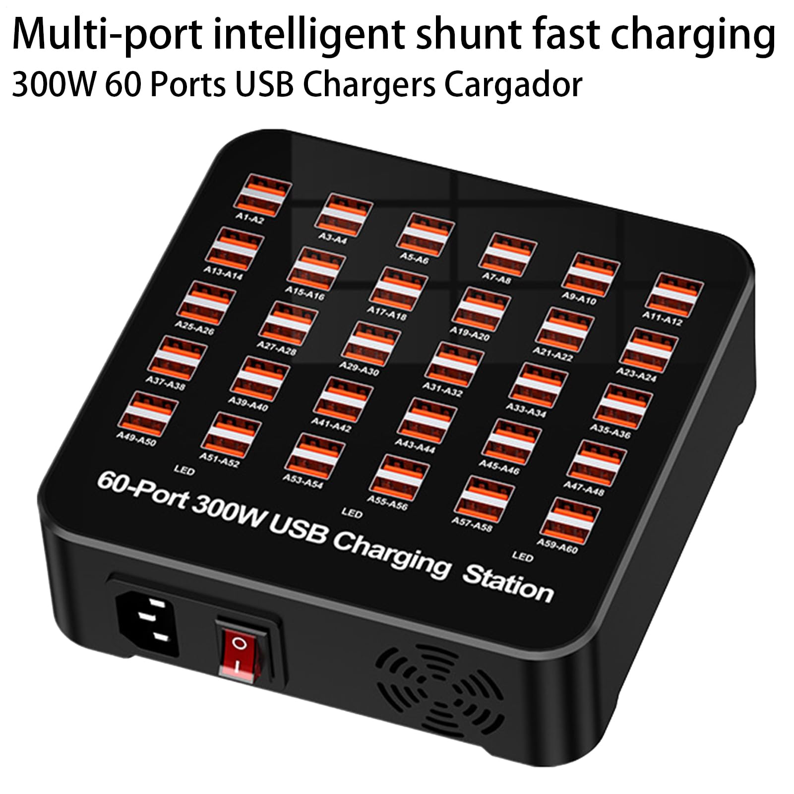 Stazione Di Ricarica Per Multipli Dispositivi Hub di Ricarica Multipla | Presa Intelligente per Laptop PC Smartphone Casa Ufficio Viaggio