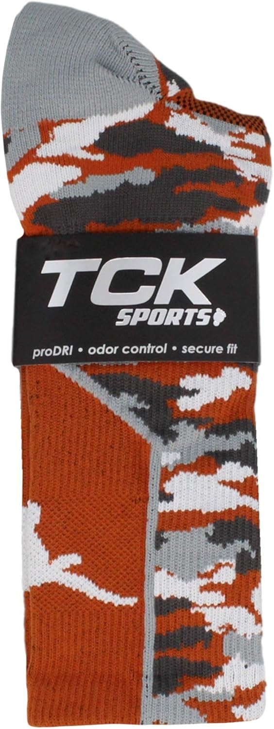 TCK NCAA Woodland Camo Crew Socks – Officially Licensed Collegiate Fan Gear – Durable Cushioned Moisture Wicking Socks - Image 3