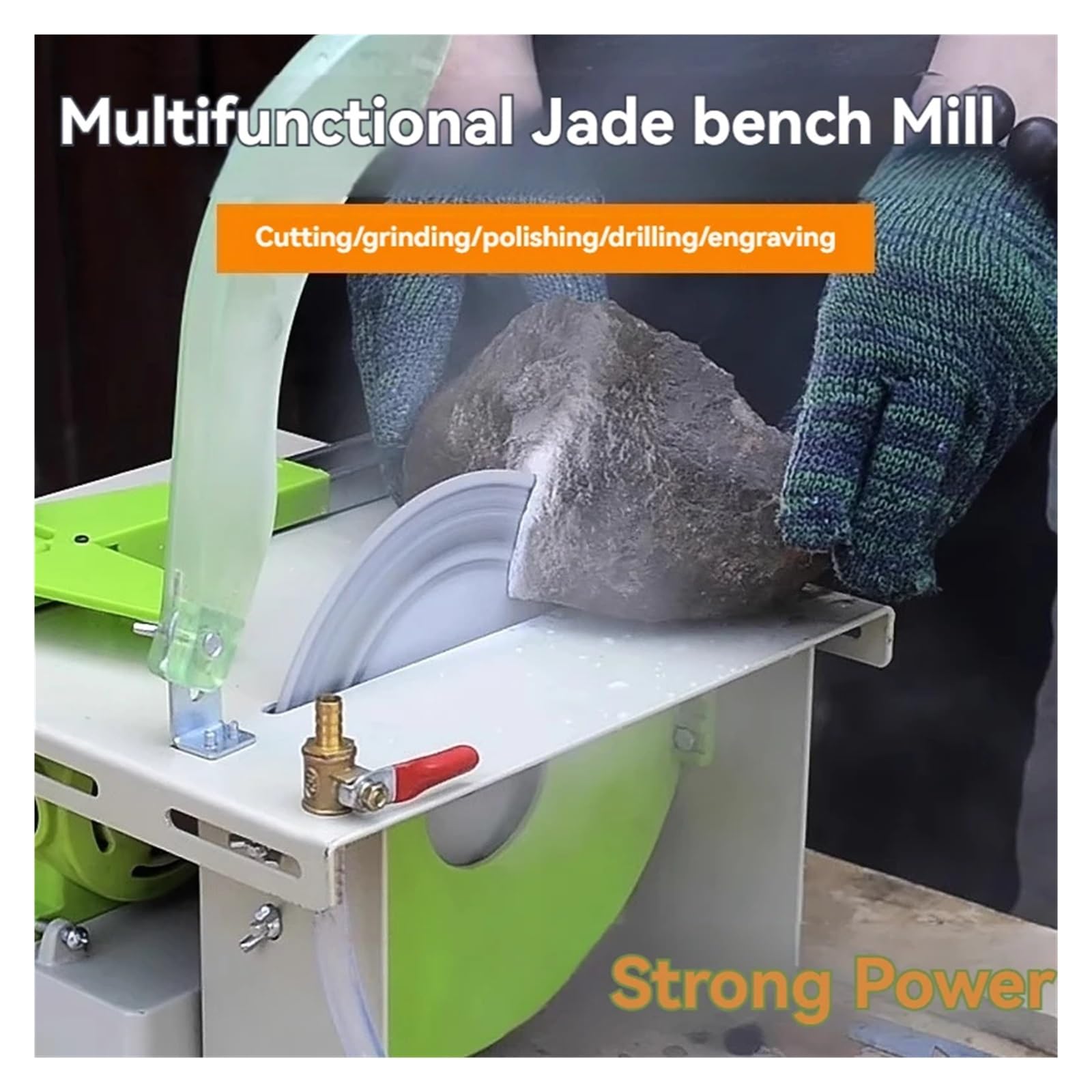 Minimáquina cortadora de Pulido Fuerte de Gran Potencia, Amoladora de Mesa, Sierra de Mesa, rectificadora de Jade pequeña multifuncal,Máquinas de Acabado y Pulido de Joyas.