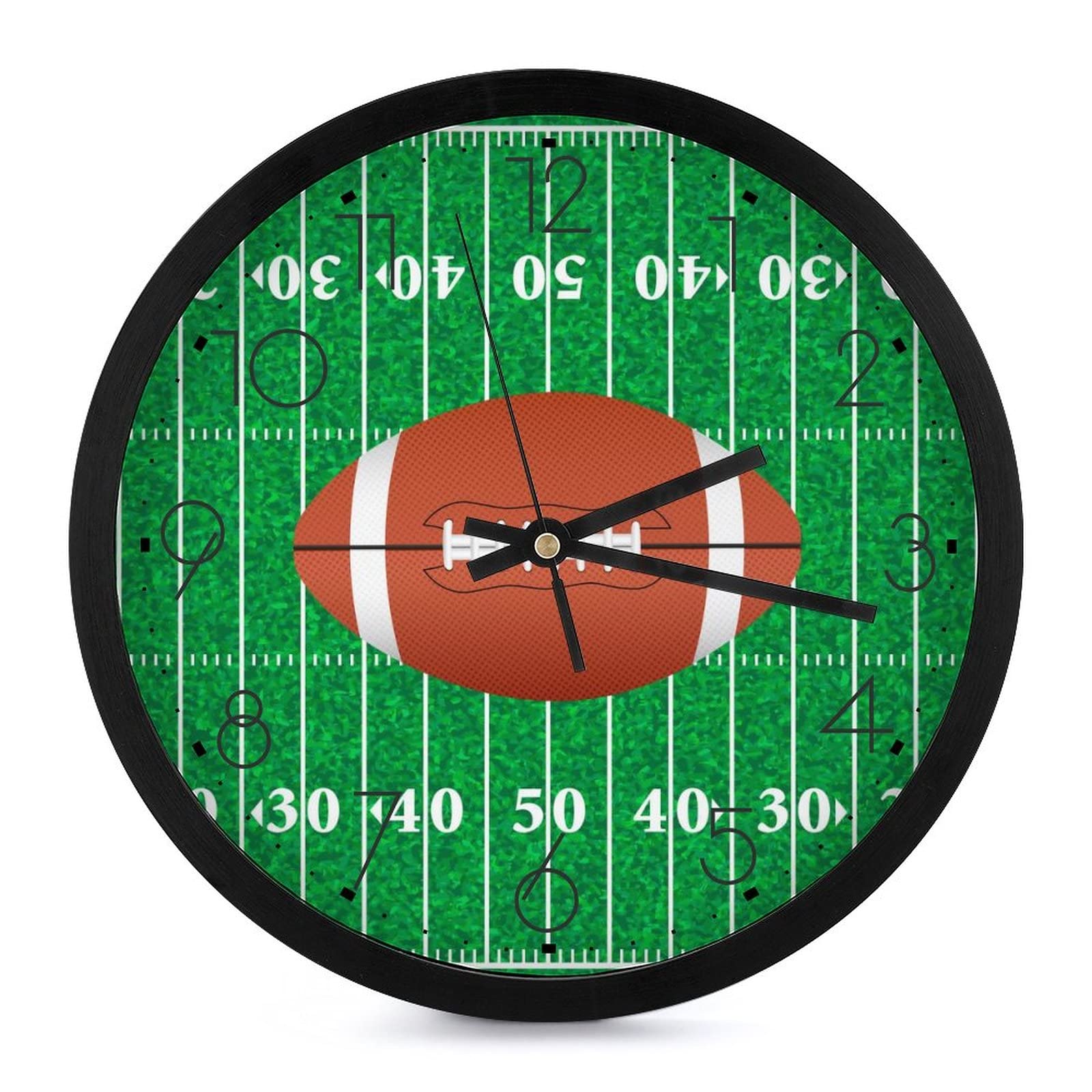 Pendule murale football silencieuse 25.4 cm pour supprimer les bruits de tic-tac
