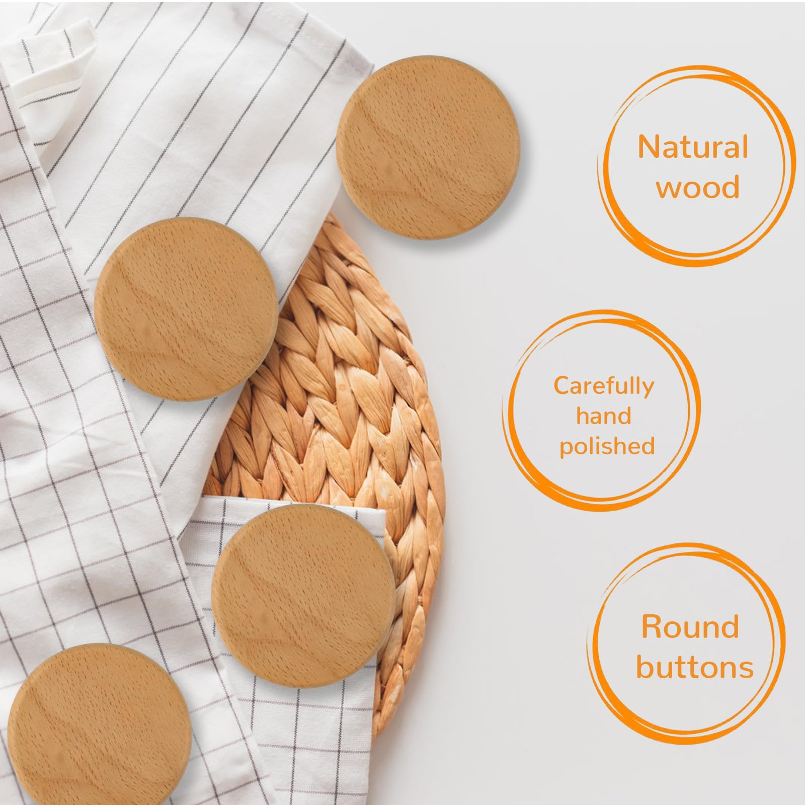 MOROBOR Natural Wood Dresser Knobs - Image 3