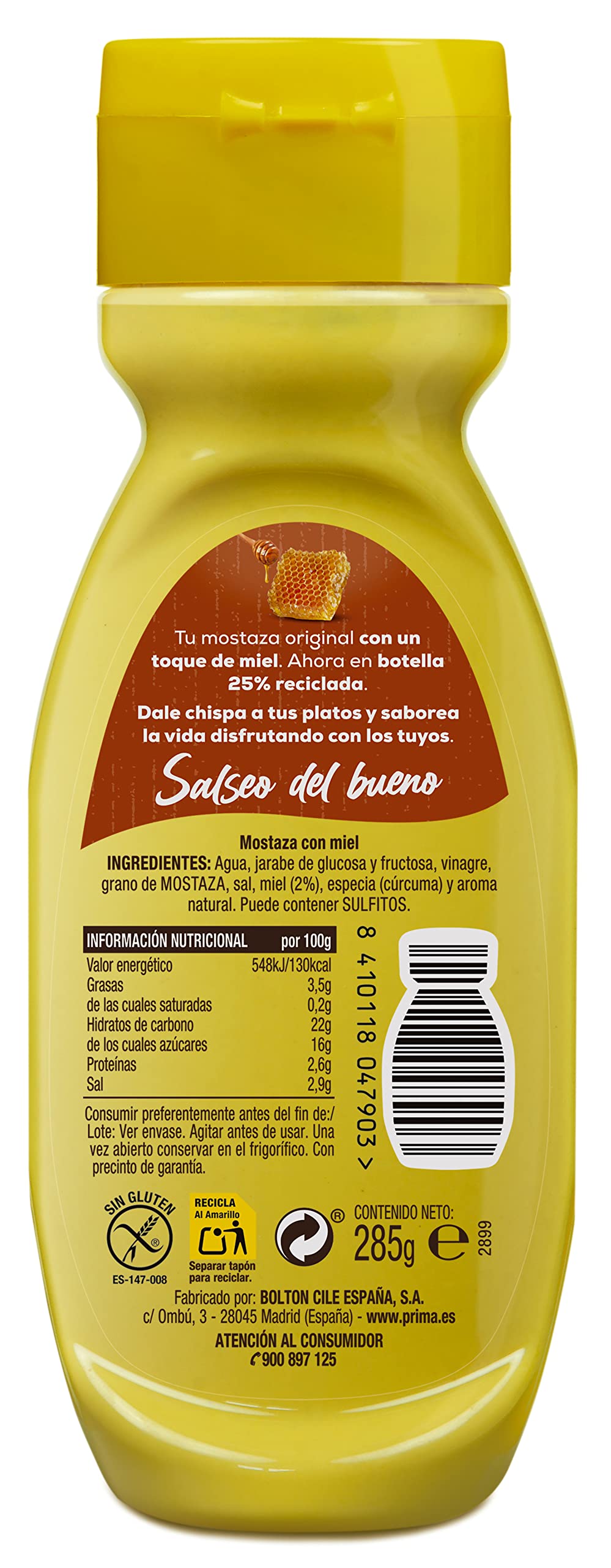 Mostaza con miel Prima 285 g