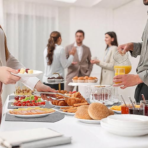 Miniatura 8 de Homaxy Juego de 6 manteles individuales para mesa redonda, lavables en forma de cuña, de piel sintética, lavables, para cocina, cena, para