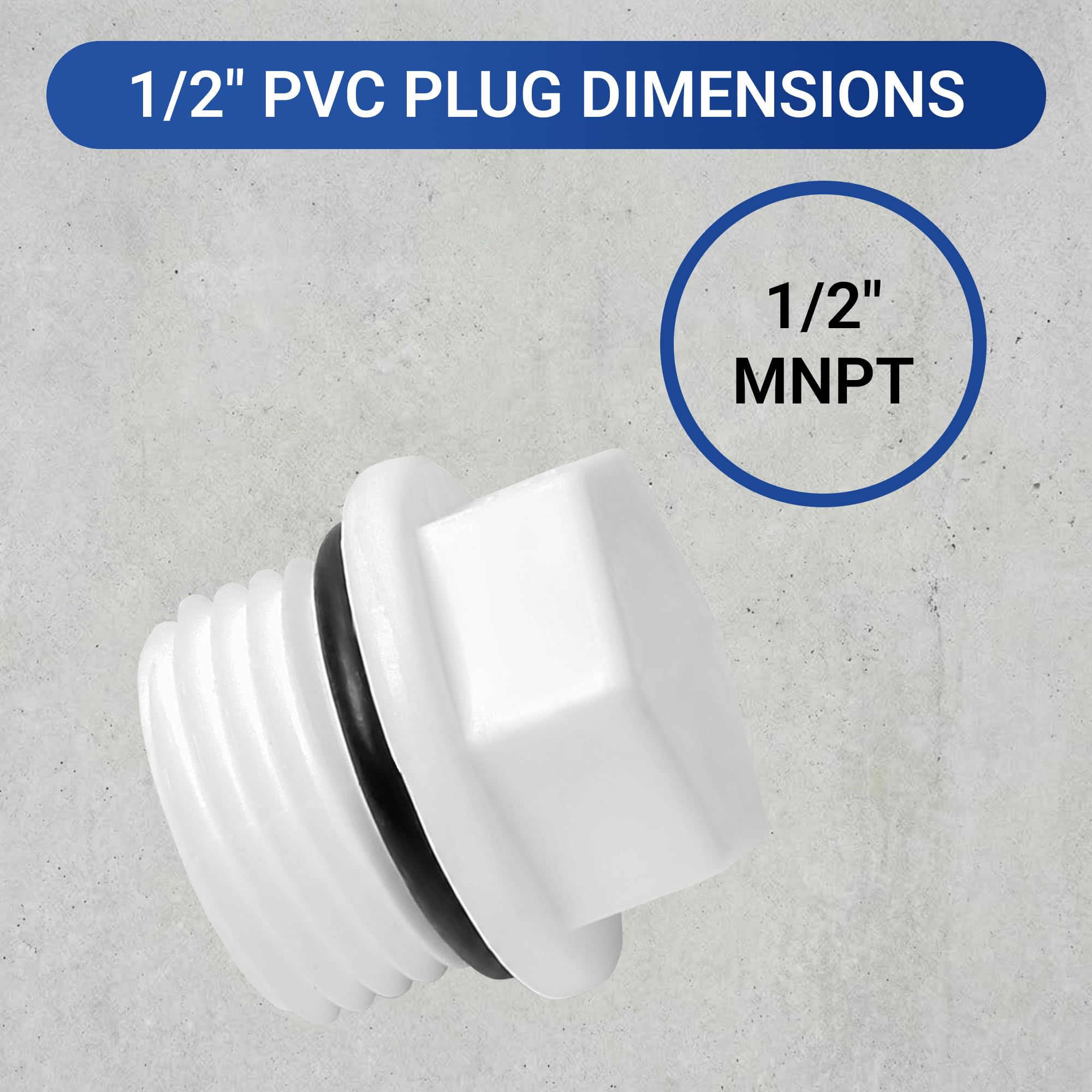 100 Stück 1,27 cm PVC-Stecker Außengewinde | 1,27 cm PVC-Rohrendkappe | 1,27 cm MNPT Außenrohrkappe für Wasserversorgung und Bewässerung