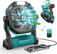 ONLYNEW 20000mAh Portable Rechargeable Fan with LED Lantern - Quiet Cordless Fan for Camping, Travel, Home Office