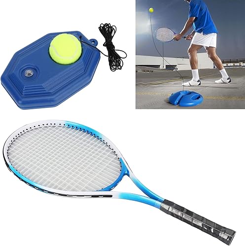 Miniatura 5 de Entrenador de tenis portátil de gran tamaño para practicar tenis herramienta de entrenamiento para todas las edades principiantes (1 raqueta 1
