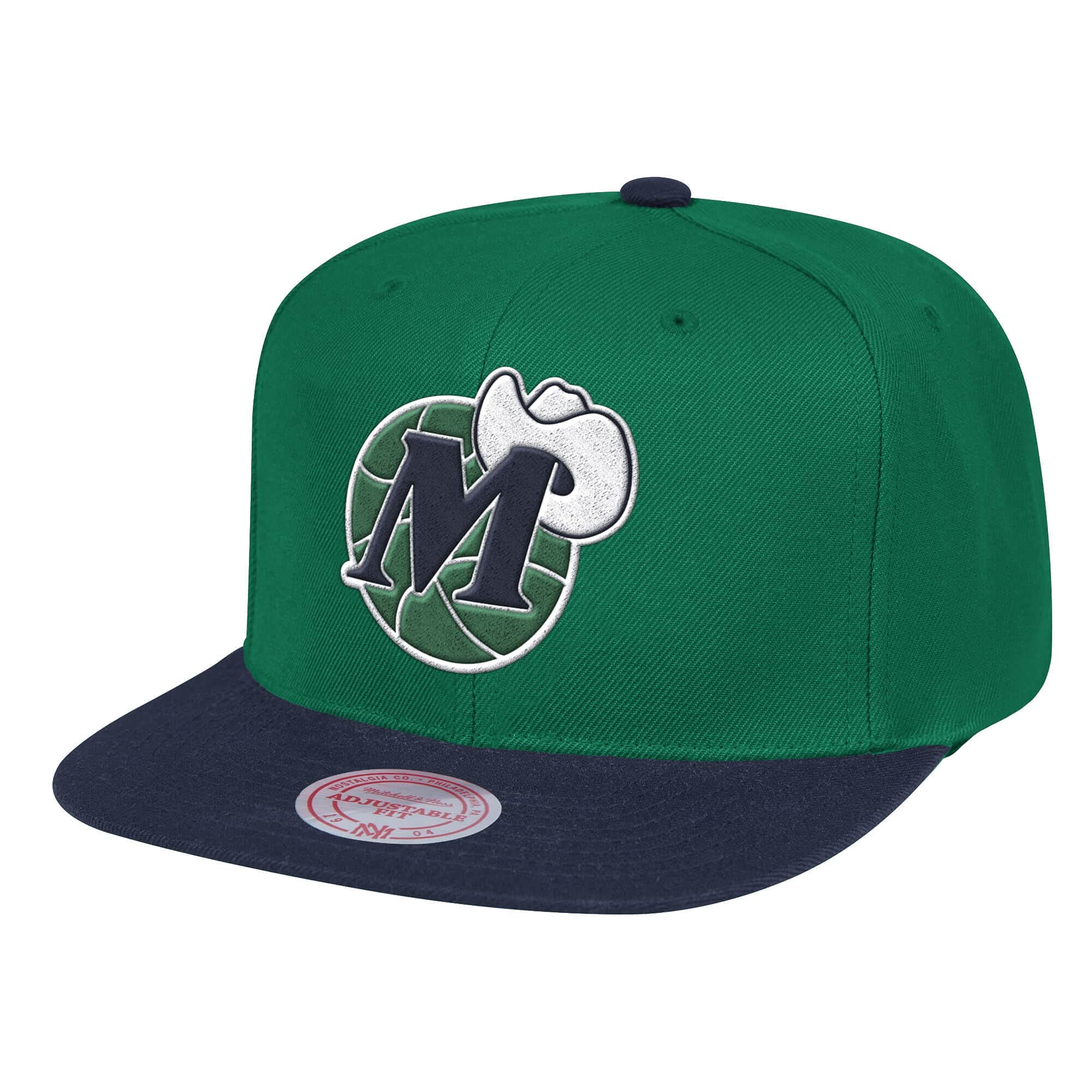 Mitchell & Ness Wool 2 Tone Snapback Cap Dallas Mavericks Green/Blue