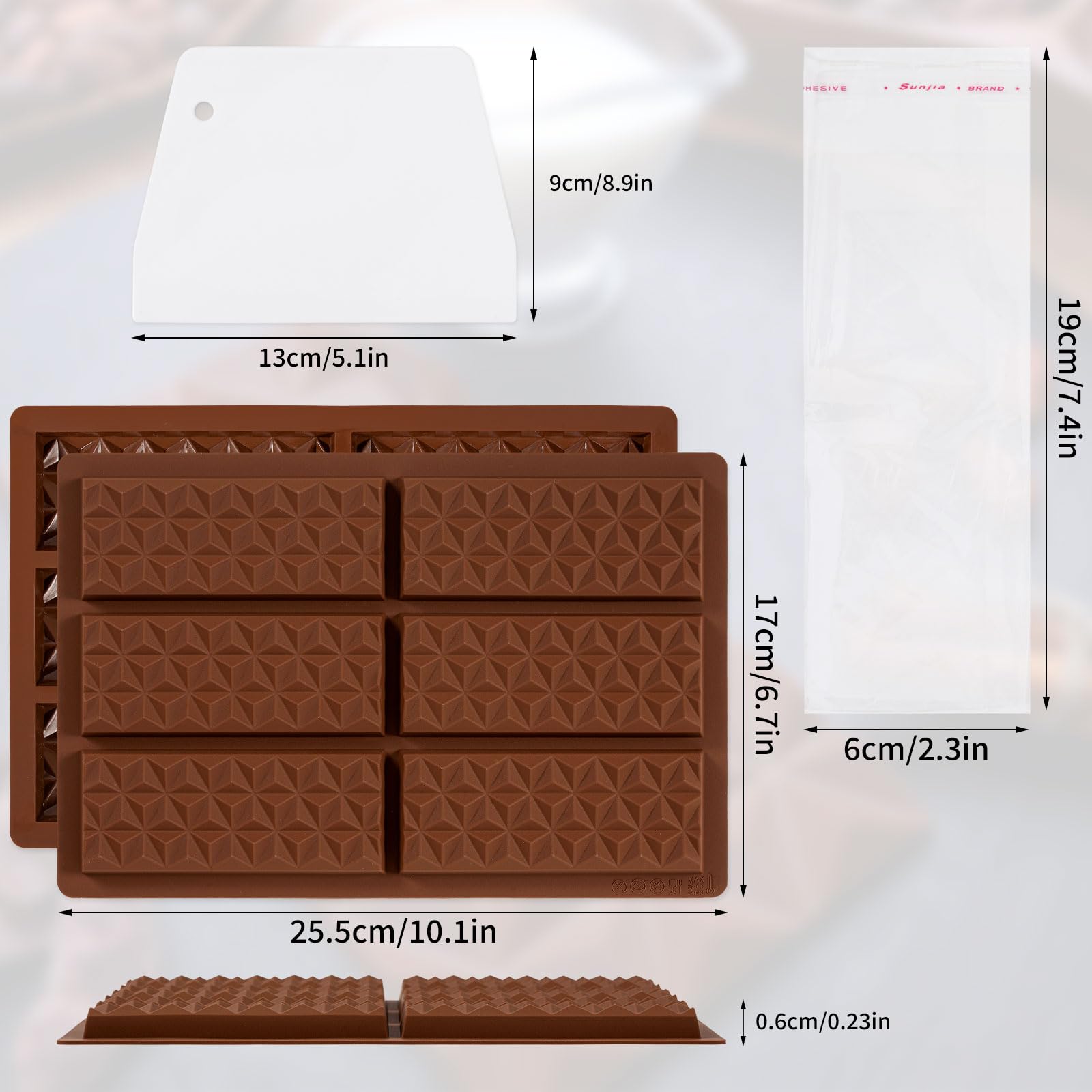 Silikon-Schokoladenform Set - 2-teilig, Dubai-Design, Ideal Für Selbstgemachte Schokolade Mit Nüssen & Toppings