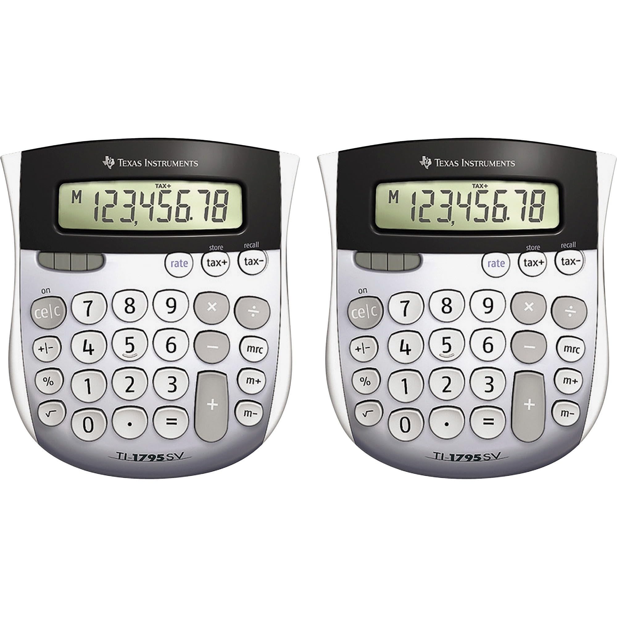 Texas Instruments TI1795SVBD Calculators Mini, Dual Power, 4-7/8 x5-2/3 x Inch, 2/PK