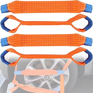 Trelas tensoras para transporte de carro, correia transversal, de fixação e segurança para rodas, 50 mm, curtas, para reboque