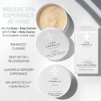 ILES FORMULA Scalp + Body Exfoliant Luxury Scalp Scrub & Exfoliating Body Scrub Gentle, Rejuvenating Exfoliating Scrub to Remove Buildup & Smooth Skin with Vitamin E & Kiwi Extract - Residue Free