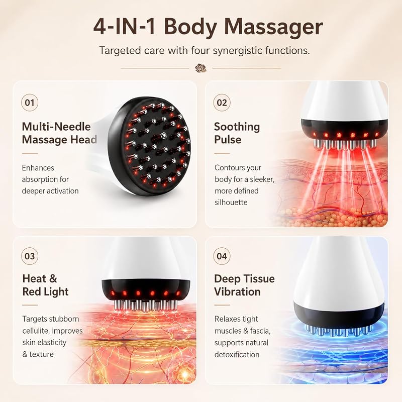 Aimilove Lymphatic Drainage Massager & Anti Cellulite – Premium Metal Massage Head & Relaxing