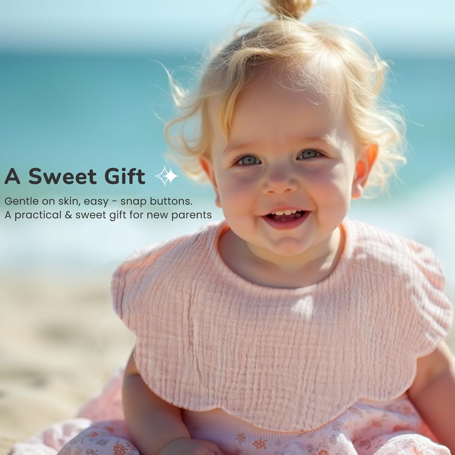 EllieHouse Baby Bibs for Girls Boys 8 Pack Muslin Drool Teeth Drooling Teething Bibs Muslin Cotton for Toddler Infant - Image 6