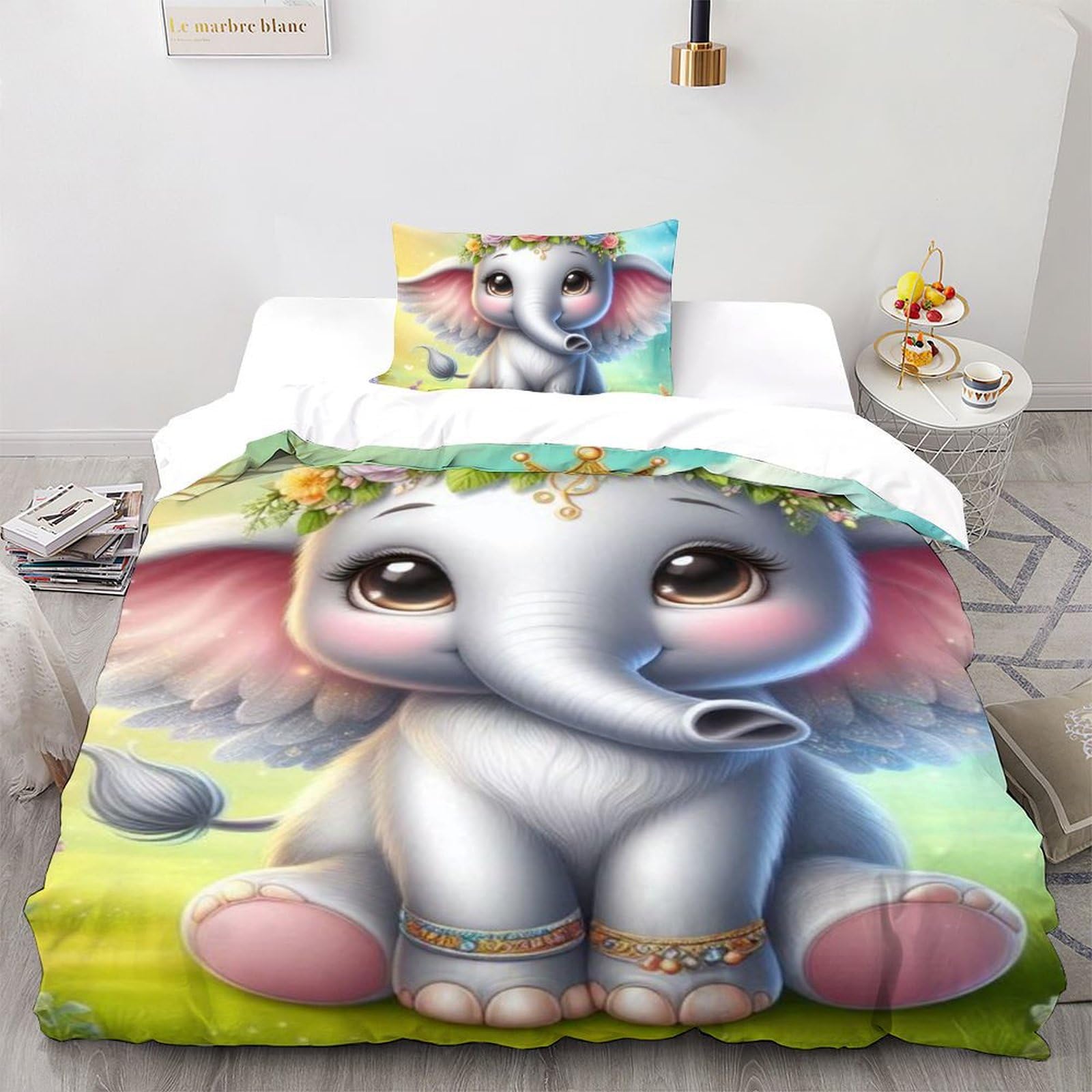 Parure de lit éléphant en microfibre douce et imprimé 3D