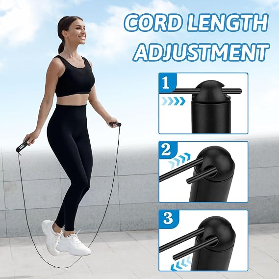 Cordless Skipping Ropes for Adults, Skipping Rope with Counter Wireless Skipping Rope Smart Digital Gravity Ball Jump Rope Jump Rope Machine Skipping Ropes for Fitness Exercise