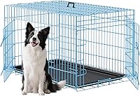 Vista 9 de FDW - Jaula para perros de 18 pulgadas para perros pequeños, de alambre de metal plegable, puerta única con panel divisor, perrera interior y Rosa