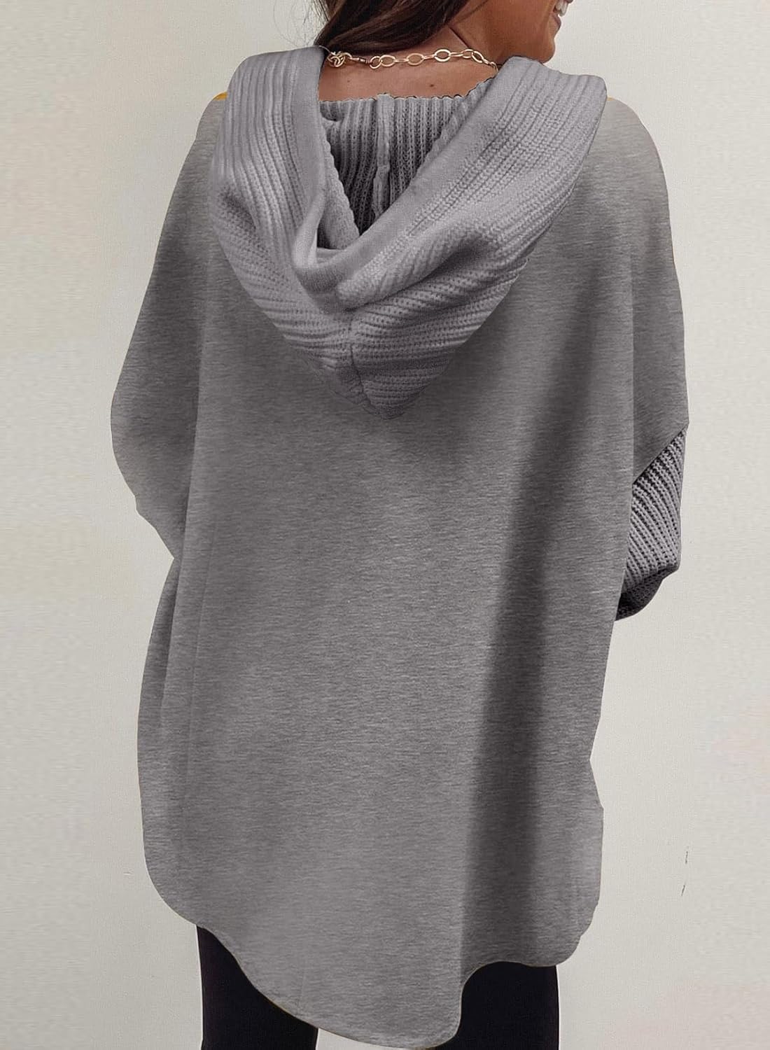 SHEWIN Oversized Sweatshirt for Women Loose Fit Casual Long Sleeve Button Hooded Sweatshirts Hoodies with Pocket - Image 3