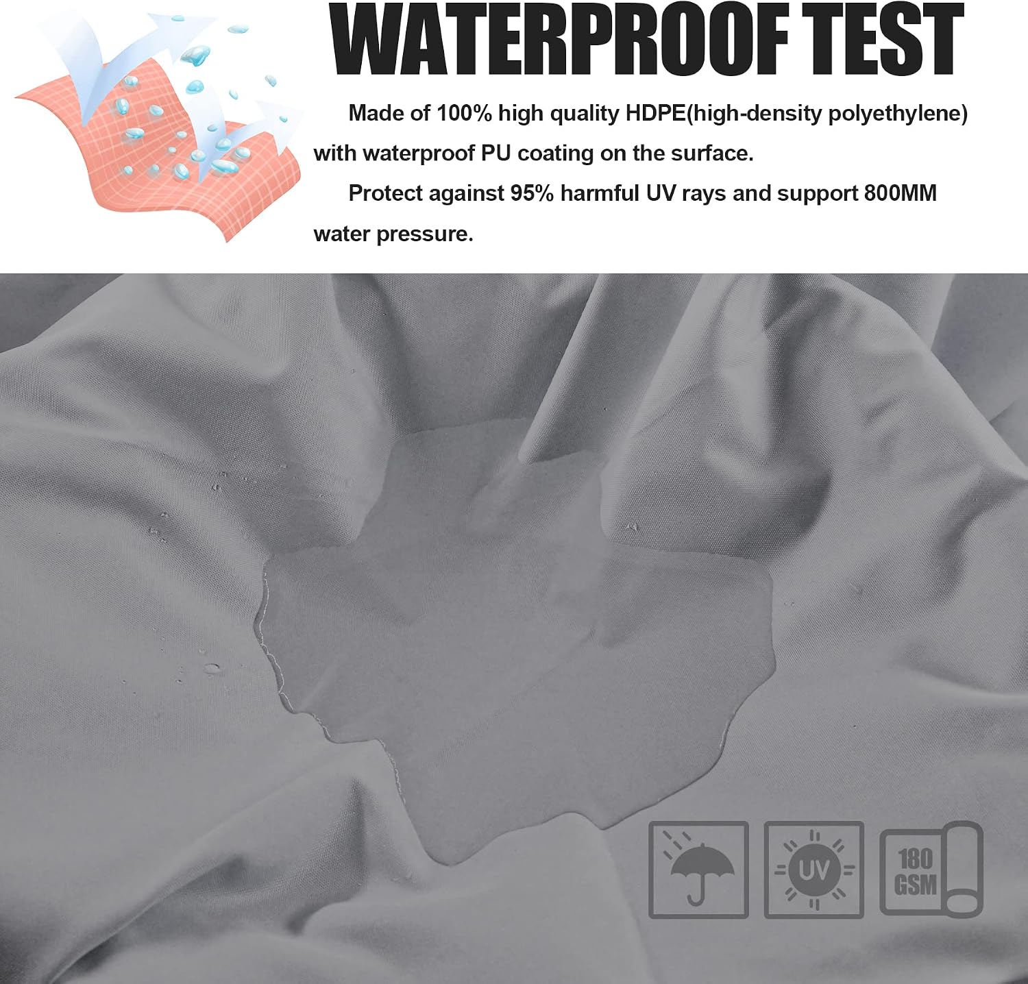 Garden EXPERT Waterproof Sun Shade Sail 10'x13' Rectangle Canopy Cover for Patio Backyard Lawn Outdoor Activities, Light Grey
