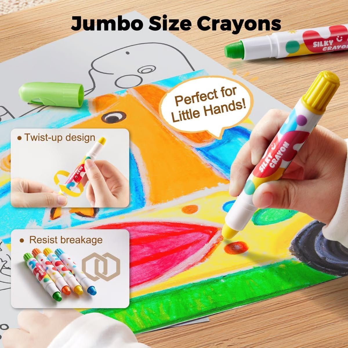 Twist Crayons: The Ultimate Mess-Free Art Set, Mini Labbies Washable, Crayon Coloring Art Supplies, Jumbo Colors Easy Grip Drawing, Unbreakable Pastel, Colored Pencils, Easy Grip(48)