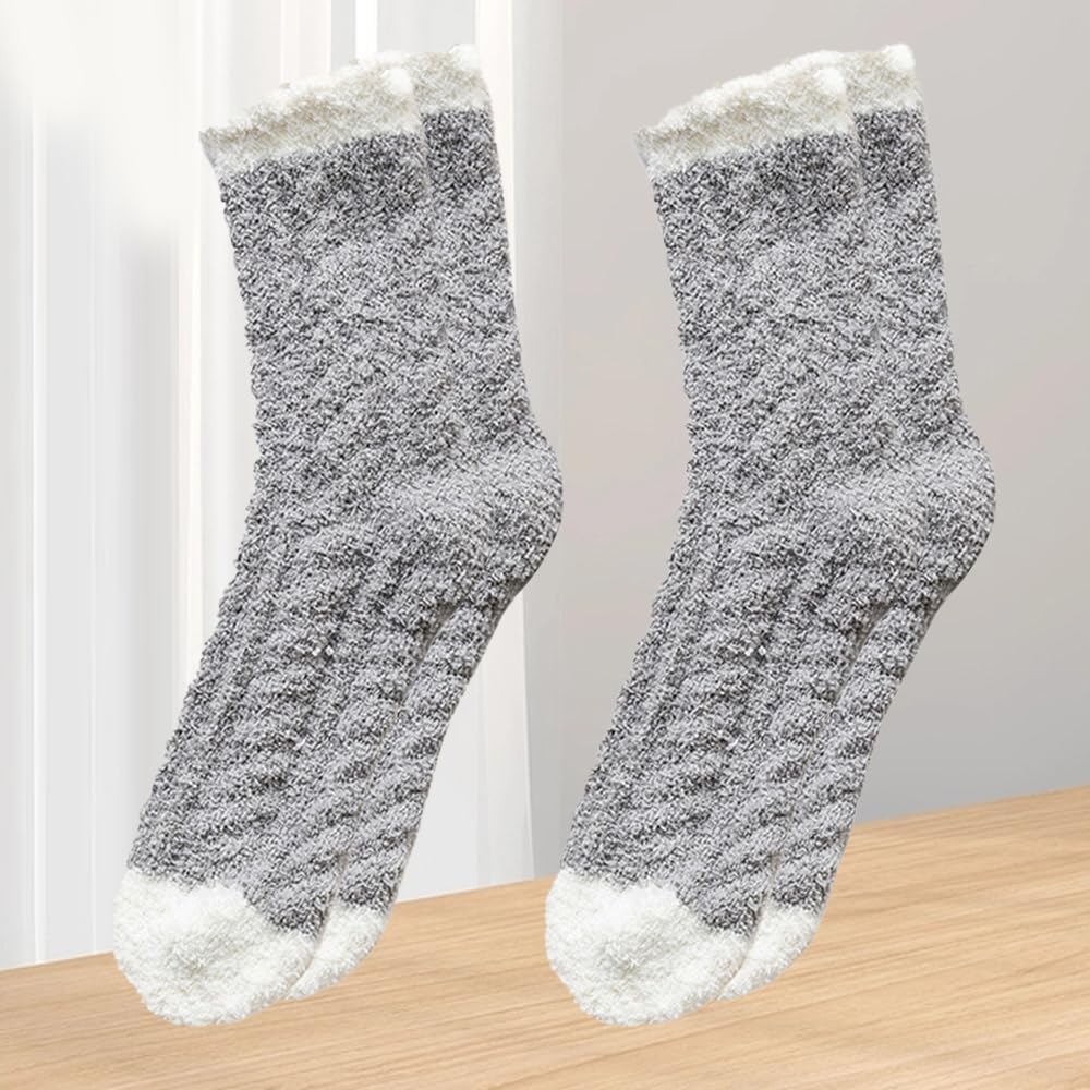 Women's Fuzzy Slipper Socks - Microfiber Indoor Socks for Lounge Wear