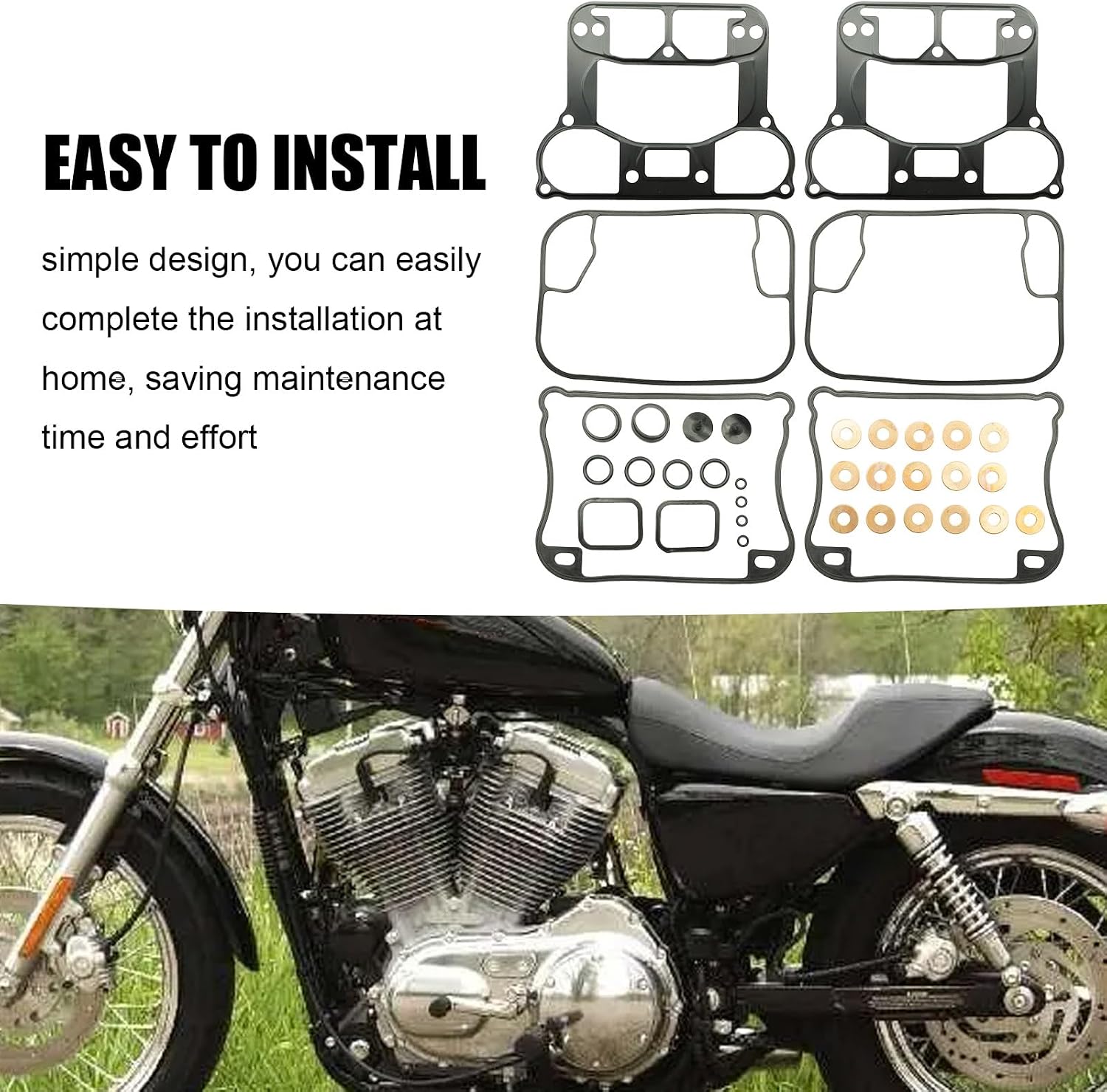 17030-91 Rocker Box Gasket Kit, Replacement for Harley Sportster 883 Sportster 1200 1989-2003