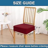 Vista 2 de smiry Fundas de asiento impermeables para sillas de comedor, juego de 6, fundas elásticas de jacquard extraíbles y lavables, sin fundas traseras