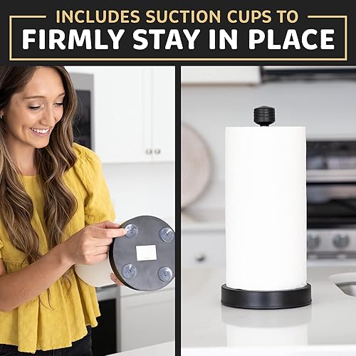 Miniatura 4 de Dear Household Soporte para toallas de papel de acero inoxidable, fácil operación con una sola mano - Este robusto dispensador de toallas de papel