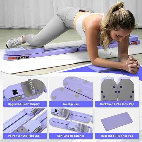 Miniatura 4 de Tabla de pilates dividida mejorada, juego de reformador de pilates 6 en 1, tabla de fitness abdominal multifuncional para equipo de entrenamiento en