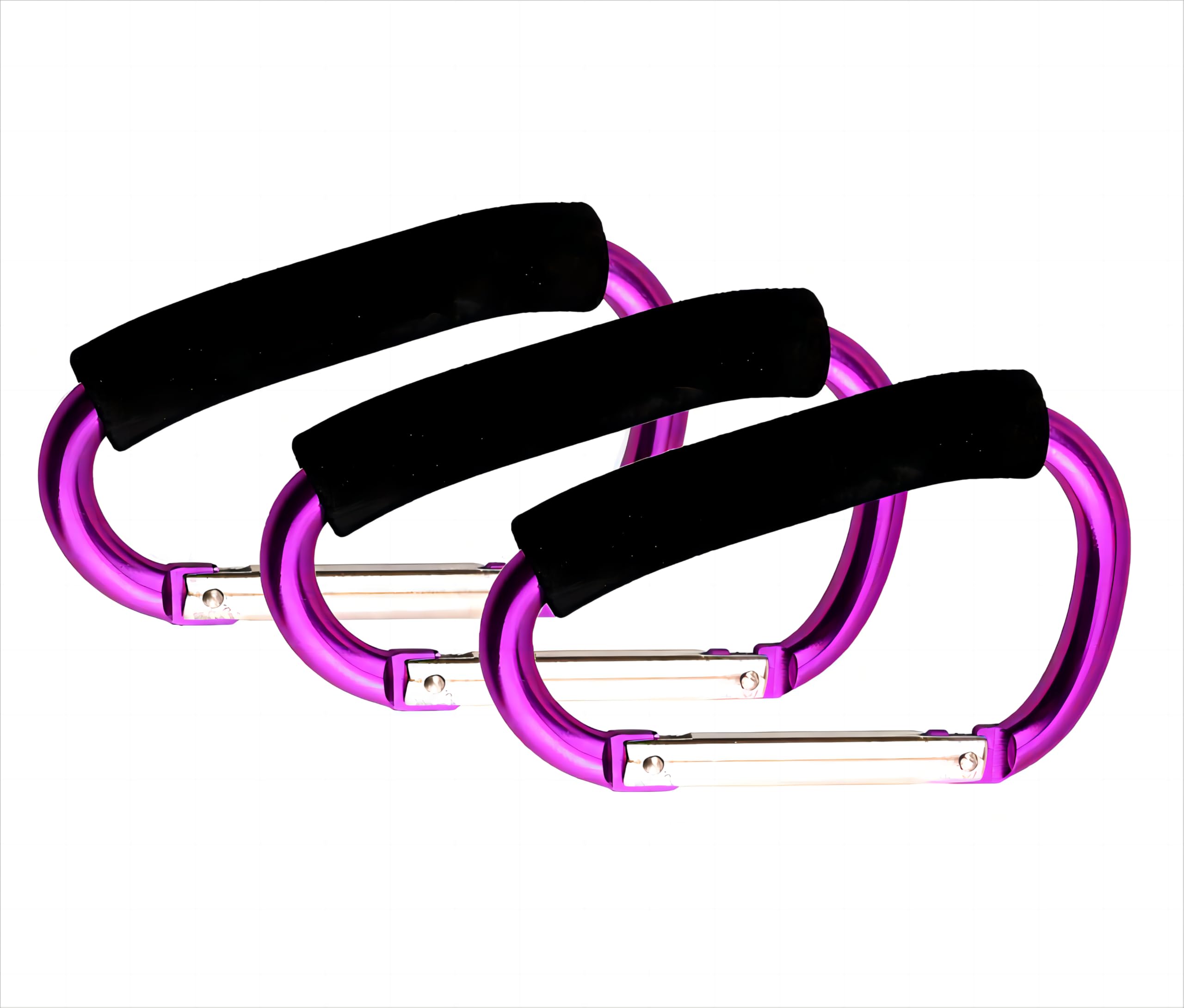 Noneea 3PCS Stroller Hooks，5.2'' Large Carabiner Clip - Carabiner Large, Baby Stroller Hooks for Hanging Bags, Stroller Accessories(Purple)