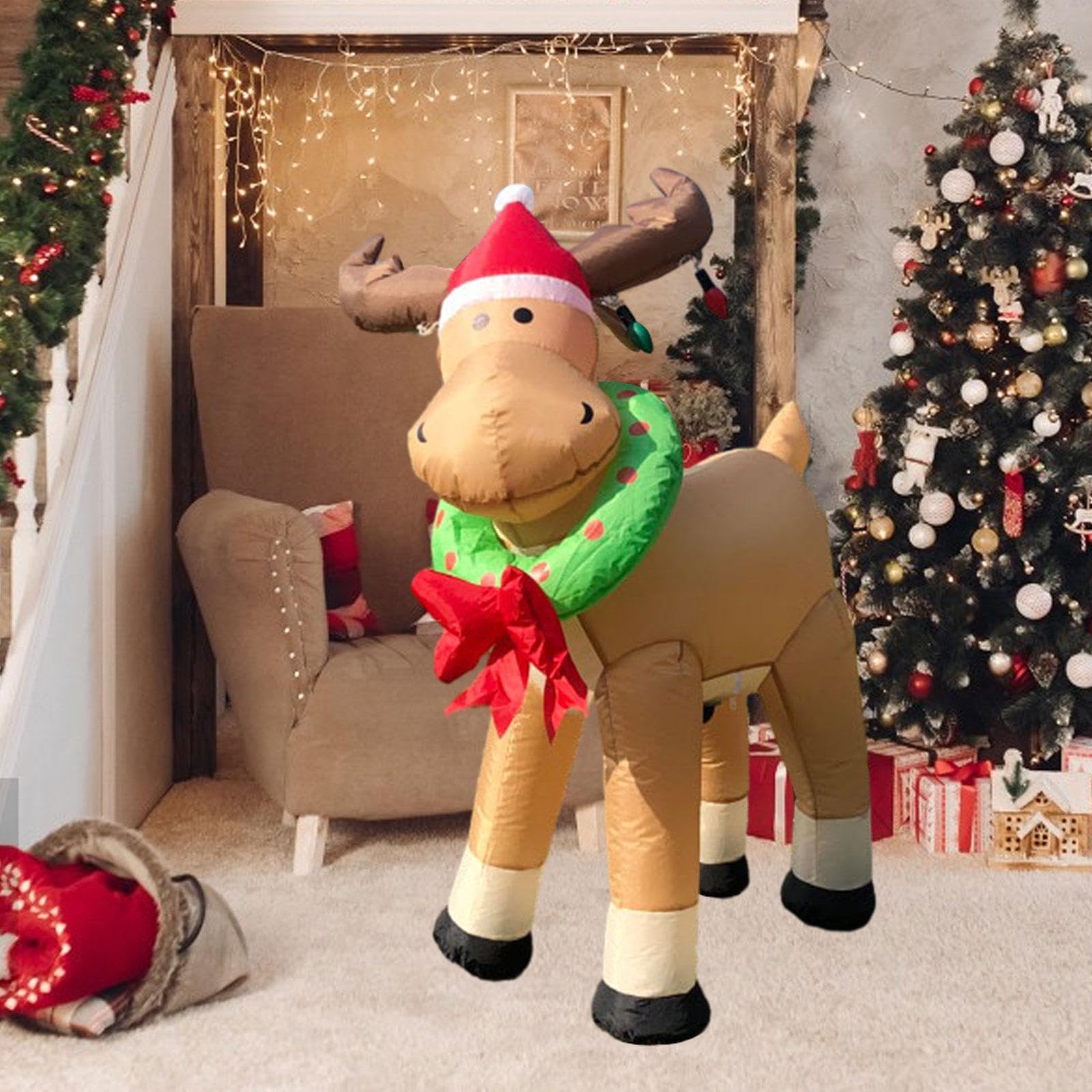 Décors Gonflables Lumineux de Noël avec LED, Ornements Gonflables pour Patio Intérieur et Extérieur, Polyester Résistant