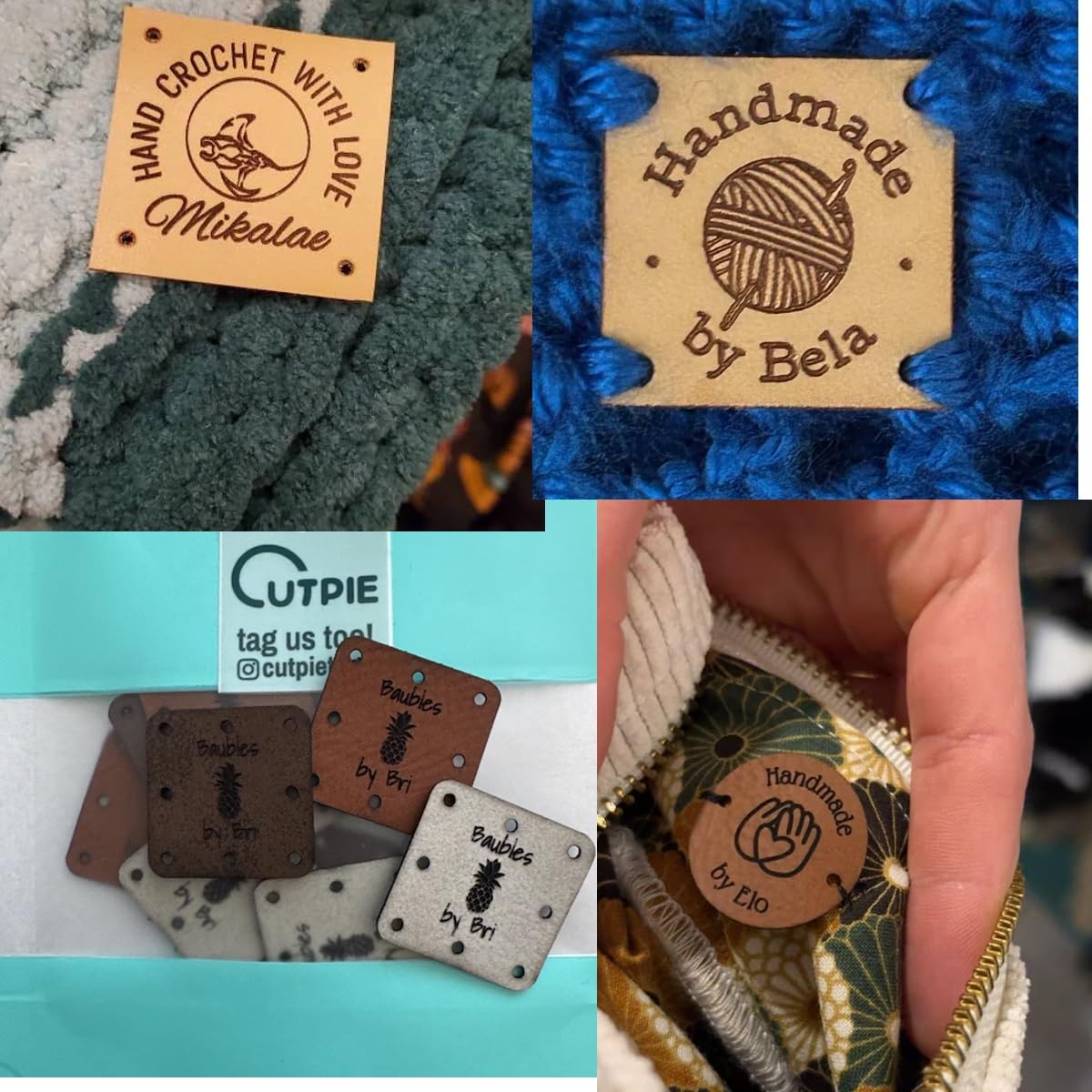 56 Etichette In Pelle PU Per Lavori A Maglia E Uncinetto - Colorate, Con Foro, 7 Colori E 8 Stili - Accessori Fai Da Te Per Cappelli, Sciarpe, Borse
