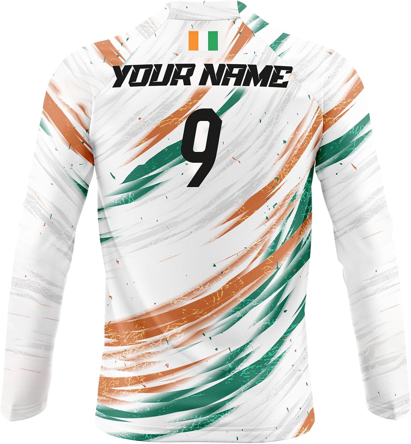 Ivory Coast CI-347 long sleeve jersey with black pants