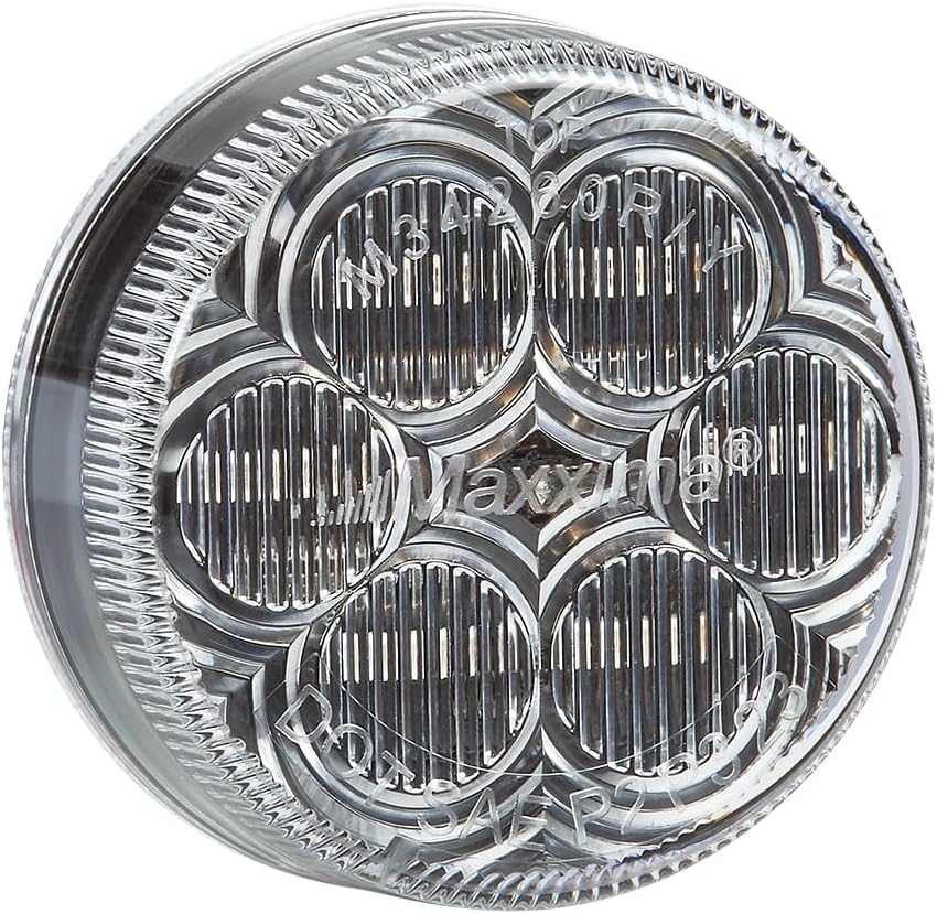 Maxxima M34260YCL Amber 2" Round LED Clear Lens Clearance Marker Light