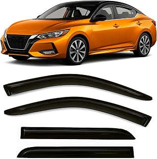 OlltozMotorsports Tape-On Rain Guards for 2020-2025 Nissan Sentra | Extra Thick Side Window Visors Deflectors S SV SR