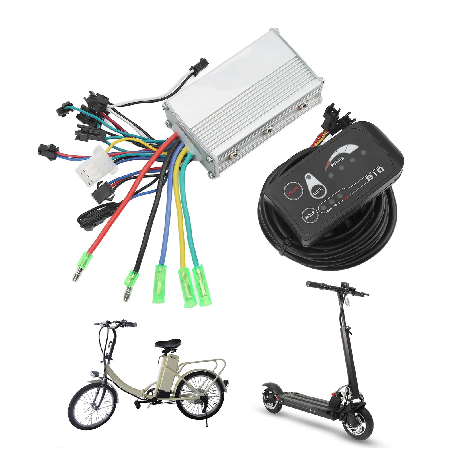 Kit de Contrôleur de Vélo électrique, Contrôleur de Moteur sans Balais de Vélo électrique 36V 250W 350W avec Panneau 810LED