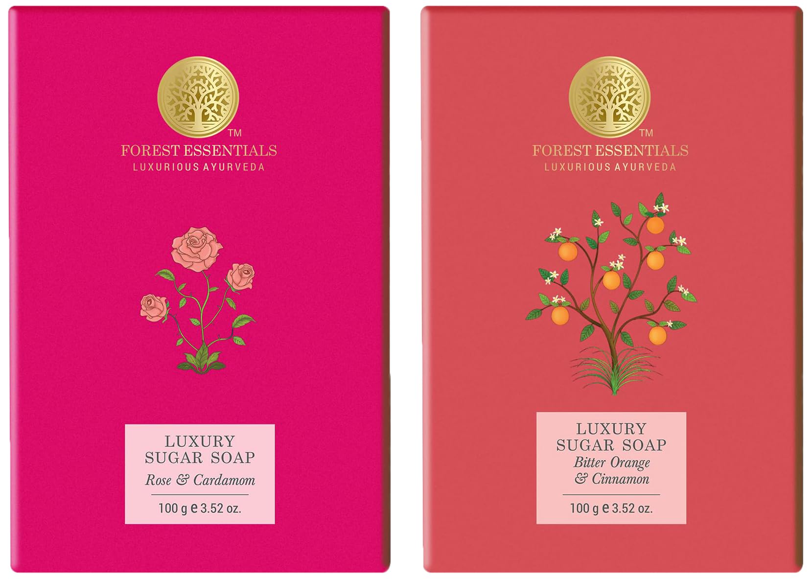 Forest Essentials Luxury Sugar Soap Rose & Cardamom Ayurvedic Luxury Handmade Soap & Forest Essentials Luxury Sugar Soap Bitter Orange & Cinnamon Ayurvedic Combo-image-5