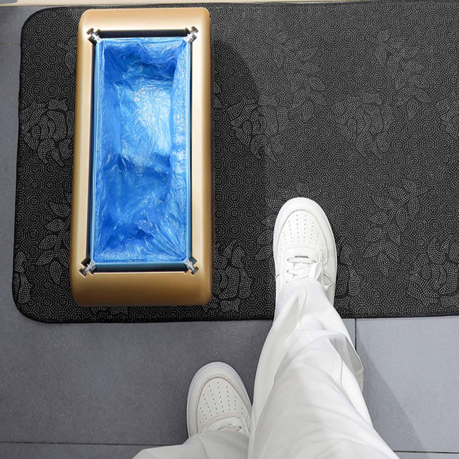 Marrone, Macchina Automatica Intelligente Portatile per Copriscarpe, Impermeabile e Antiscivolo, con Fascia Elastica in plastica, Stabile e Resistente, Adatta ai supermercati