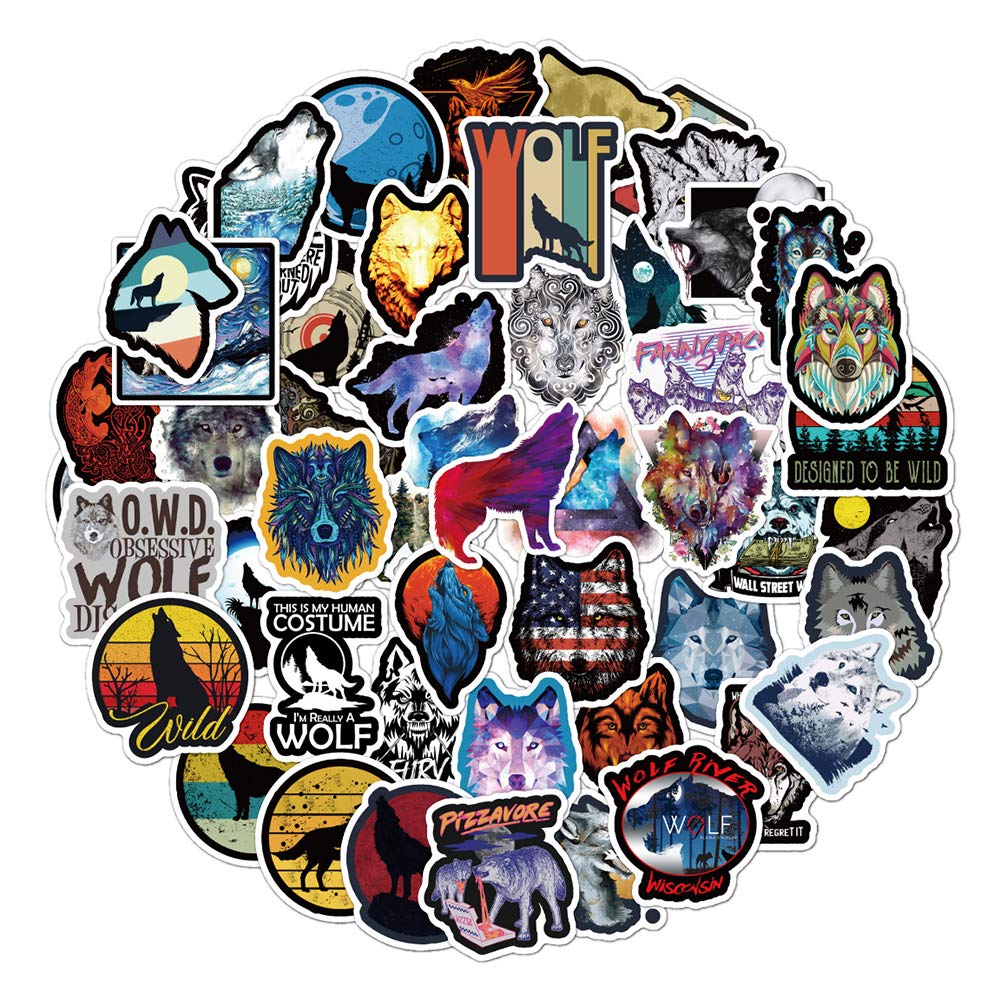 Buy Cool Animals(Wind Wolf) Stickers for Kids Teens Boys Girls50 Pcs