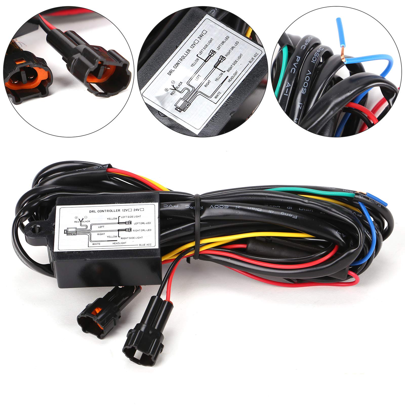 12V Daytime Running Light Controller LED DRL Dimmer Relay On/Off Controller Auto Relay