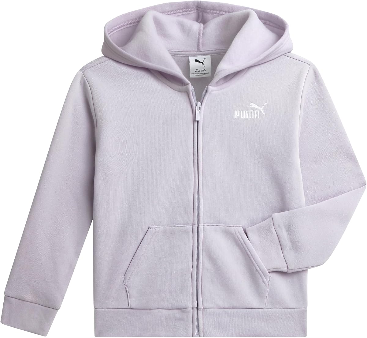 Sudadera con capucha de rendimiento con capucha y cremallera de forro polar PUMA para niñas | Suave y acogedora calidez, cómodo ajuste atlético, sudadera con capucha, ideal para la escuela, deportes y uso diario casual.