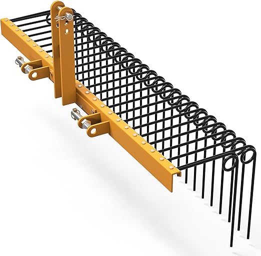 YITAMOTOR 60" Durable Powder Coated Steel Pine Straw Rake