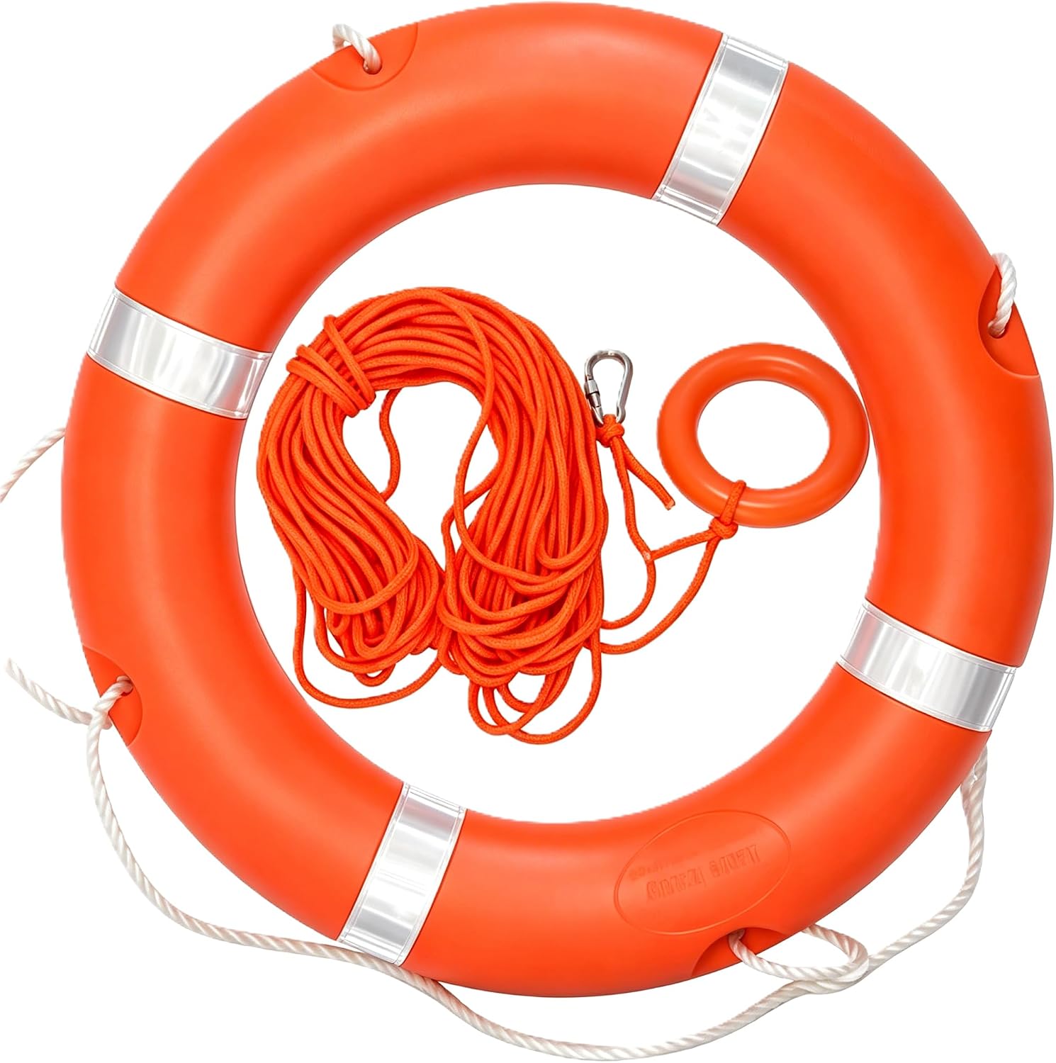 Life Preserver Ring Buoy Kit, Safety Throw Ring with Rope for Pool & Boat