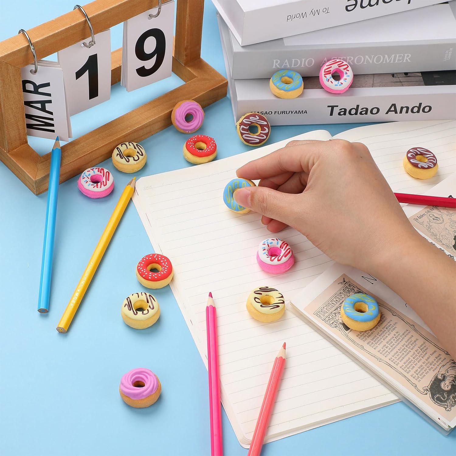Cute 3D Donut Mini Erasers, 100 Pieces - Novelty Pencil Erasers for Candy Party Favors & Art Supplies