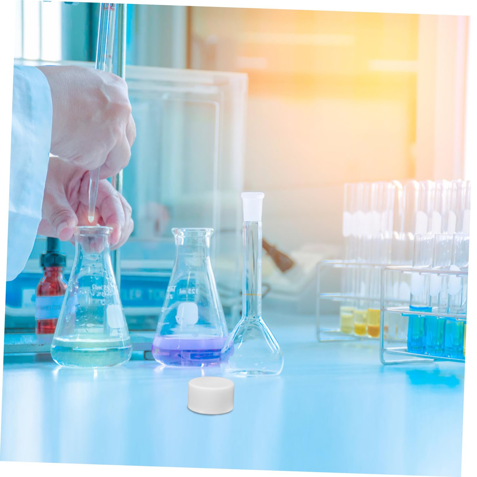 SOLUSTRE 3pezzi Piastra Evaporativa Ptfe Resistente Calore e Chimici Per Campioni e Colture Laboratorio Alta Precisione e Uniformità Di Evaporazione